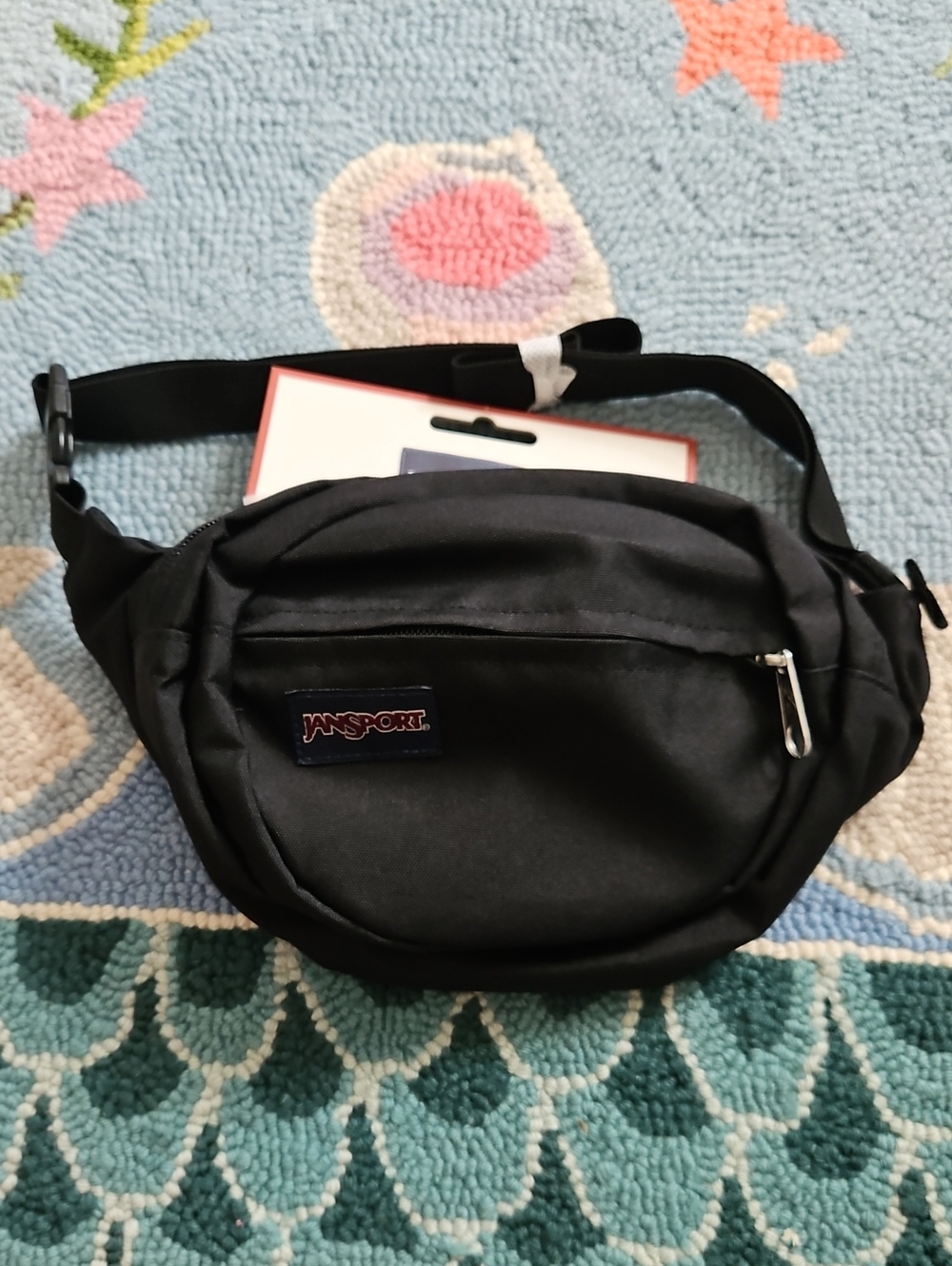 Jansport Black Belt Bag with Front Zip Pocket
